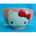 round cartoon decal ceramic rice bowl